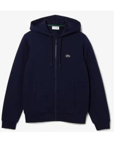 Lacoste Mens Kangaroo Pocket Fleece Zipped Jogger Sweatshirt 1 - Blu