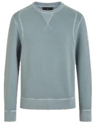 Belstaff Gibe Sweatshirt Garment Dye Lightweight Fleece Steel M - Blue