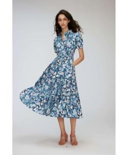 Diane von Furstenberg Queena Bird Of Paradise Wrap Dress Size: Xs, Col Xs - Blue