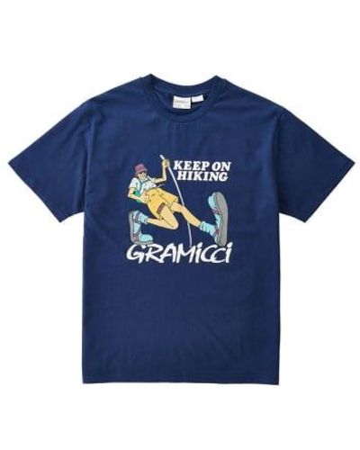 Gramicci Keep On Hiking T-Shirt Navy - Blau