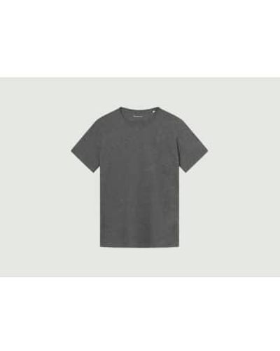 Knowledge Cotton Basic Regular T-shirt S - Grey