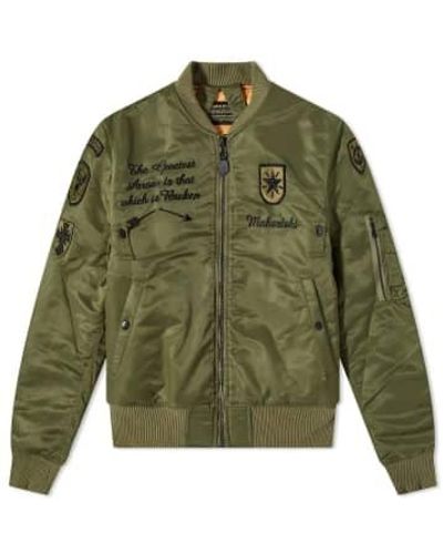 Maharishi Vintage patch ma-1 vuelo chaqueta oliva - Verde