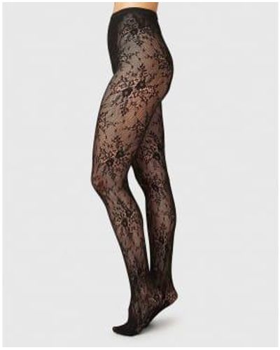 Swedish Stockings Rosa Lace Tights - Brown