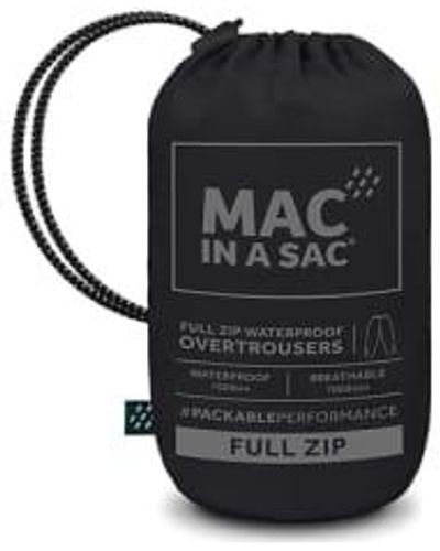 Mac In A Sac Waterproof Overtrousers Unisex Full Zip Small - Black