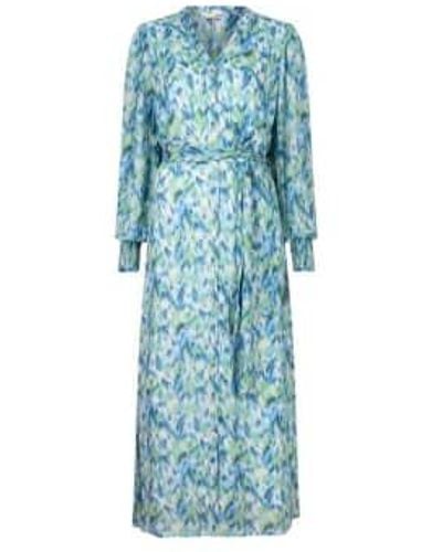 EsQualo Dress In Bayside Print - Blu