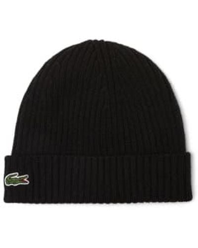 Lacoste Rb0001 Knitted Beanie Black - Nero