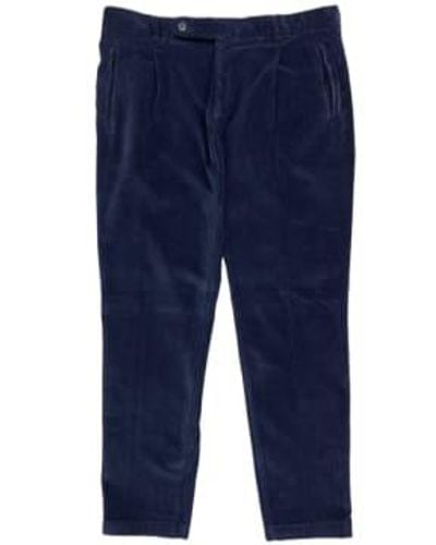 Fresh Pana plisado pantalones chino en la marina - Azul