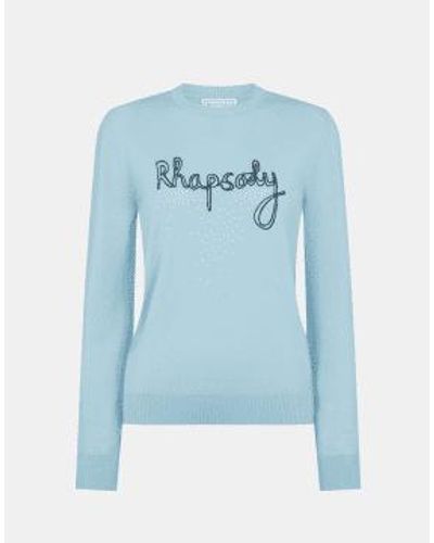 Bella Freud Rhapsody Chainstitch Slim Fit Sweater Size: L, Col: Bl L - Blue