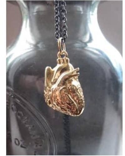 CollardManson Plated Anatomical Heart Necklace - Grigio