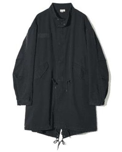 PARTIMENTO Vintage Washed M-65 Fishtail Coat In - Black