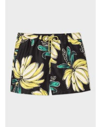 Paul Smith 'banana' Print Swim Shorts Polyester - Black