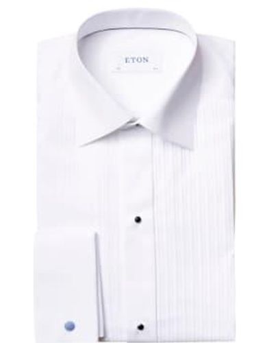 Eton Camisa fit slim plissé tuxedo - Blanco