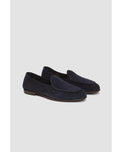 Jacques Soloviere Jacques Slippers Suede Calf Navy - Blue