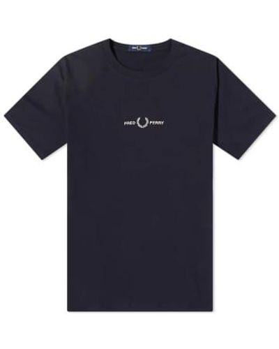 Fred Perry Authentic Small Embroidered Logo Tee Navy S - Blue