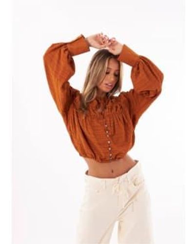 Free People Womens Hailey Blouse In Glazed Ginger - Marrone