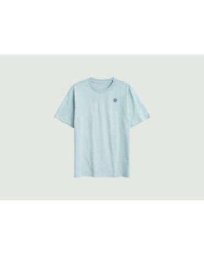Knowledge Cotton Abzeichen T-Shirt - Blau