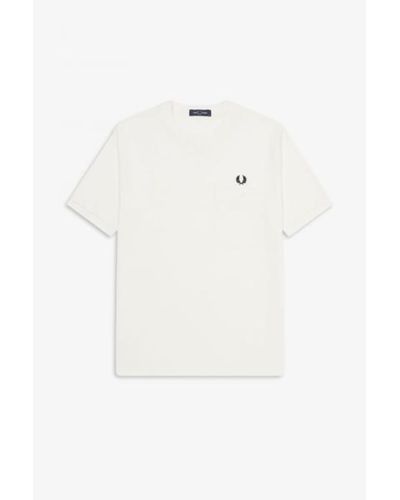 Fred Perry Pocket Detail Pique Shirt Snow White - Multicolore