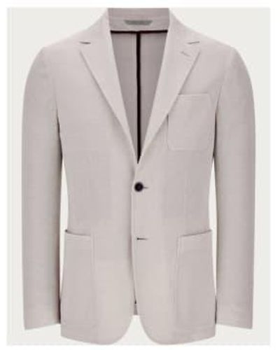 Canali Chalk Cotton Blend Jersey Blazer J0147-jj01974-802 50 - Grey
