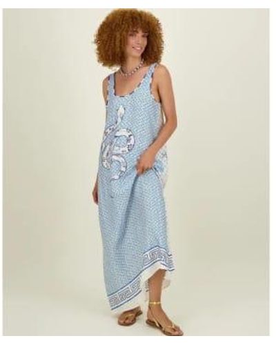 ME 369 Allison Sleeveless Dress Amalfi Coast - Blu