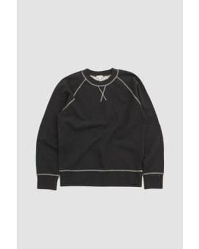 Sunspel Fleeceback sweatshirt charcoal melange - Schwarz