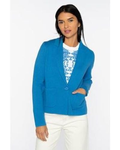 Kinross Cashmere Cashmere 'fitted Notch' Collar Cardigan / Xs - Blue