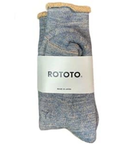 RoToTo Double Face Socks Brown M - Grey