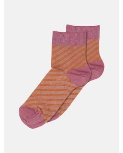 mpDenmark Elisa Glimmer Short Socks Muskmelon 37-39 - Pink