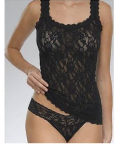 Hanky Panky Camisola clásica encaje firma negra - Negro