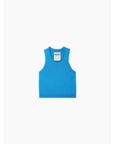 Cordera Cotton Cropped Tank Top Ceruleo One Size - Blue