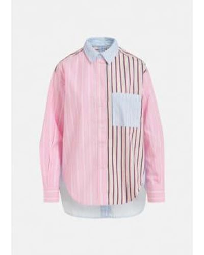 Essentiel Antwerp Famille Patchwork Stripe Shirt Multicolor S - Pink
