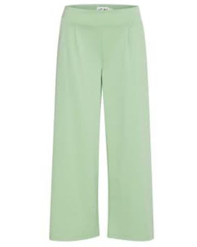 Ichi Kate Sus Wide Leg Cropped Trousers-sprucestone-20116301 Xs(uk6-8) - Green