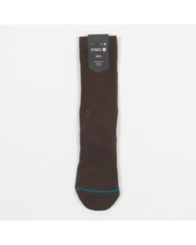 Stance Icon Classic Crew Socks In M - Brown