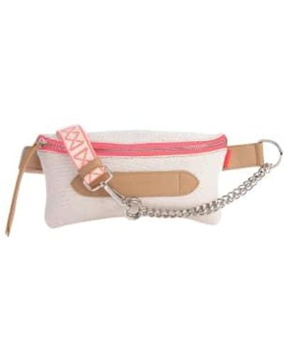 Marie Martens Coachella Belt Bag Textile Café Au Lait Leather - Pink