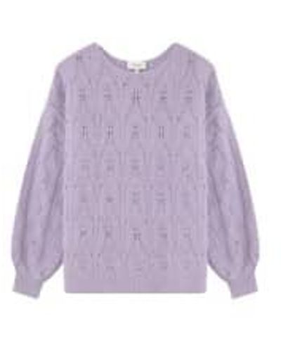 Grace & Mila Lavendel Openwork Pullover - Lila