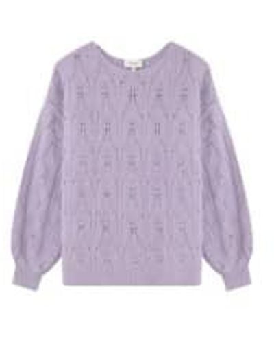 Grace & Mila Lavender Openwork Sweater S/m - Purple