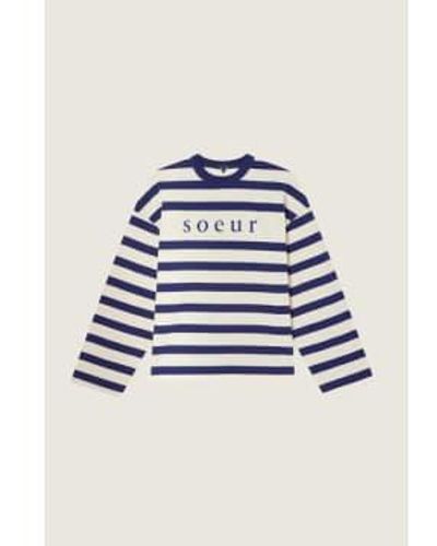 Soeur Archie T-shirt Ecru/ Stripe 34 - Blue