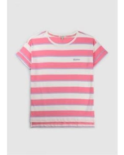 Barbour Camiseta Acanthus Stripe En Rayas Multicolores | - Rosa