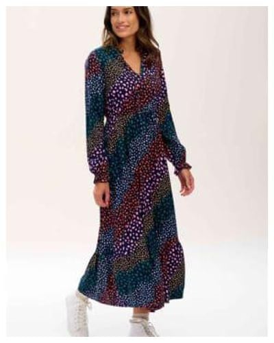 Lilac Rose Lilac Sugarhill Jade Maxi Dress In Navymulti Painterly Spot Stripe - Blu