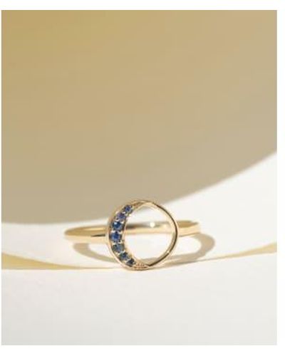 Zoe & Morgan New Moon Sapphire Gold Ring - Natural