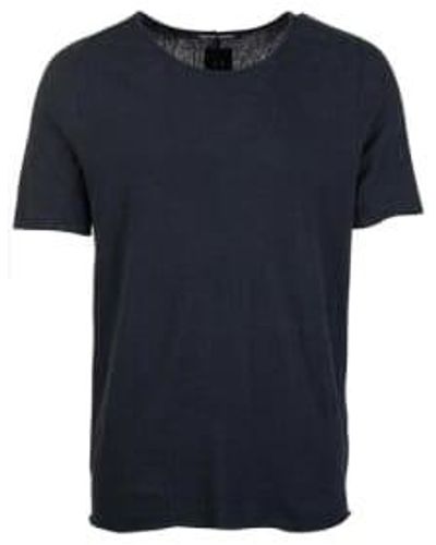 Hannes Roether T-shirt coton/lin noir - Bleu
