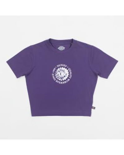 Dickies T-shirt recadré du logo graphique jardin en violet