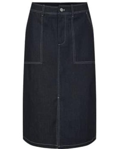 Numph Issa Skirt In Dark Denim - Blu