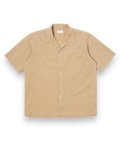 Universal Works Camp Ii Shirt Onda Cotton 30669 Summer Oak S - Natural