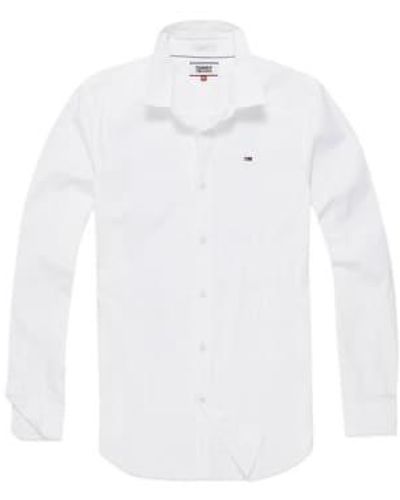 Tommy Hilfiger Original Flag Stretch Long Sleeve Shirt - Bianco
