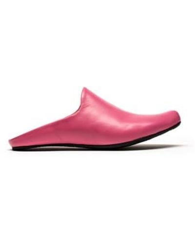 Tracey Neuls Mule Peony Or Power Leather Mules - Rosa