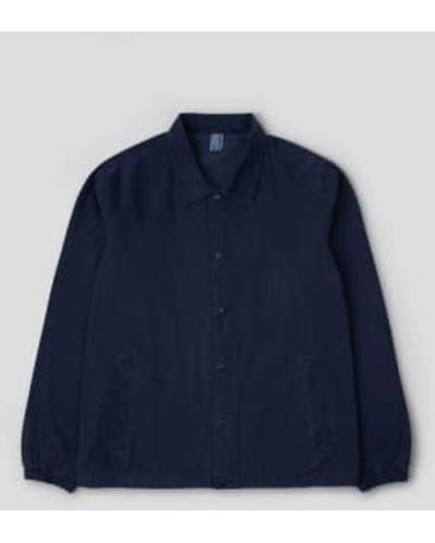 M.C. OVERALLS Fitted Cotton Canvas Coach Jacket - Blu