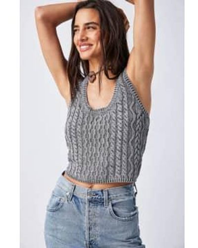 Free People High Tide Cable Tank - Blu