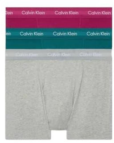 Calvin Klein Cotton Stretch Trunks Heatherchesapeake Bayjewel - Grigio