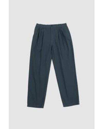 Still By Hand Garment Dye 4 Tuck Pants Greige - Blu