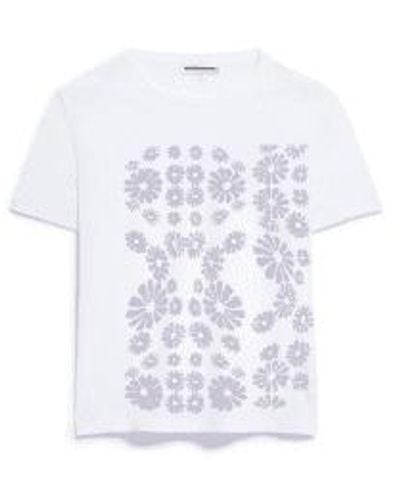 ARMEDANGELS T-shirt maarla fleur powaa blanc